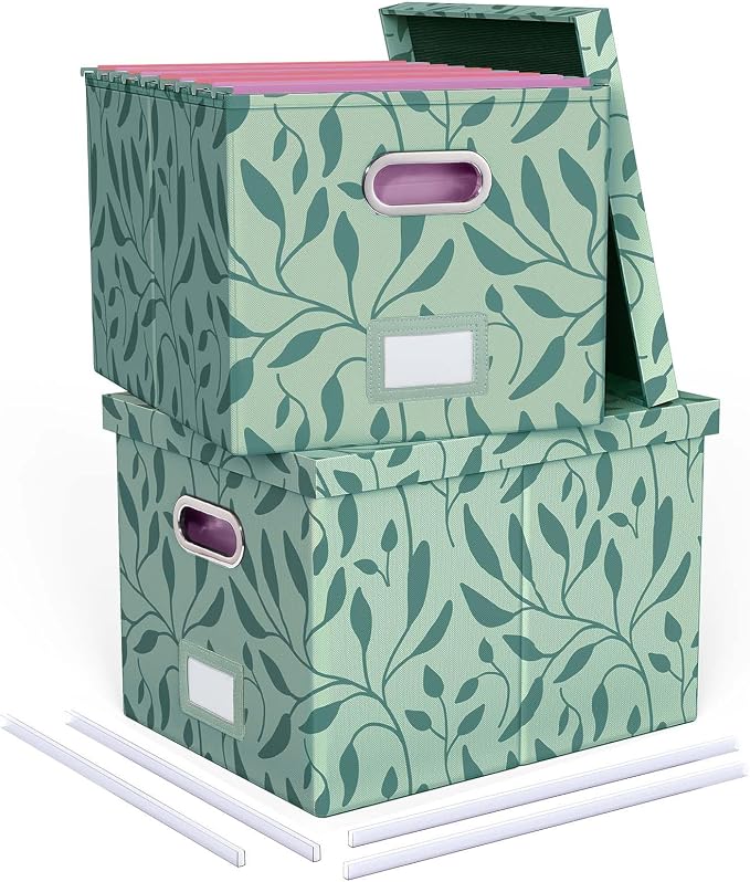 2 Pack File Storage Organizer, Document Organizer, Portable File Box by Oterri