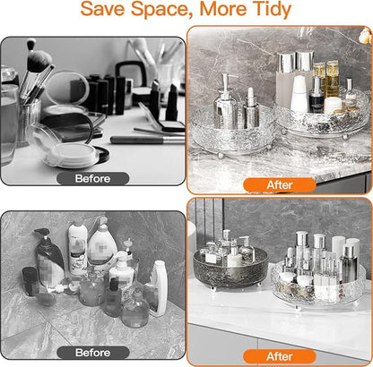 360 Rotating Makeup Organizer, Cosmetics Lazy Susan Spinning Skincare Storage - Image 4