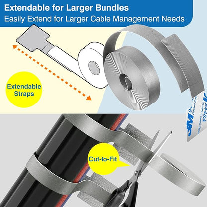 Cable Management Kit – 40 Self-Adhesive Hook and Loop Ties - Image 4