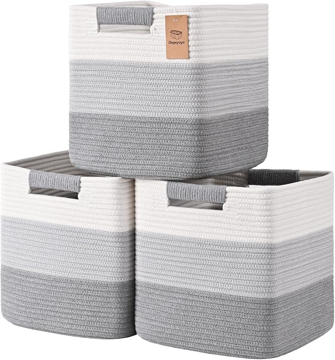 13 Inch Storage Cubes, 3 Pack Cube Storage Bins by Degeyoyo