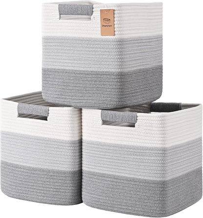 13 Inch Storage Cubes, 3 Pack Cube Storage Bins by Degeyoyo