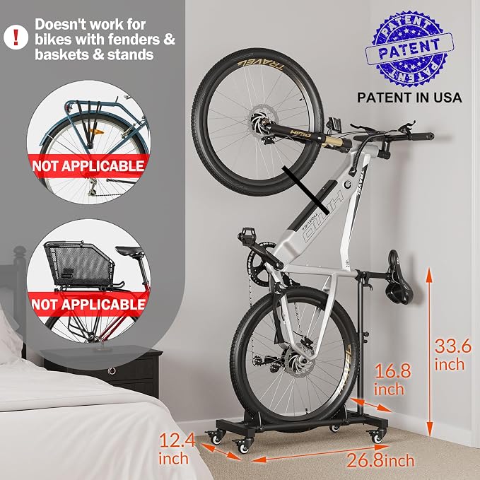 Sttoraboks Vertical Bike Stand, Freestanding Bike Rack Garage Storage Upright - Image 3