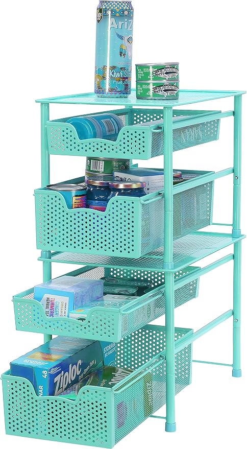 Simple Houseware Stackable 2 Tier Sliding Basket Organizer Drawer - Image 5