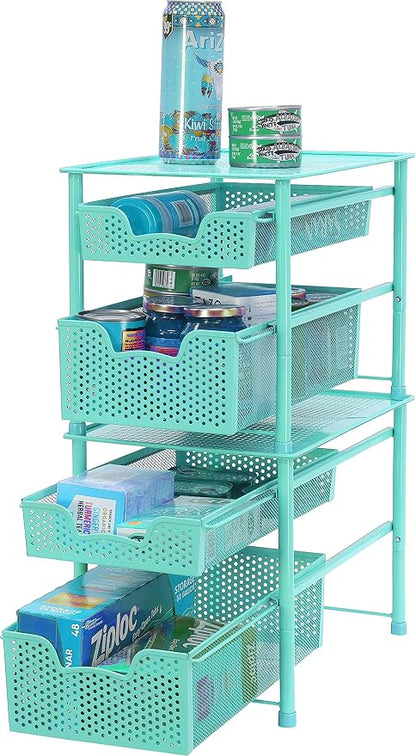 Simple Houseware Stackable 2 Tier Sliding Basket Organizer Drawer - Image 5