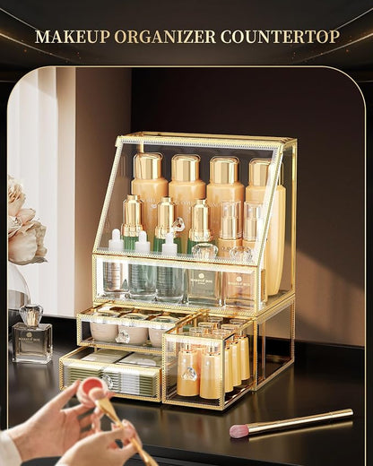 Makeup Organizer for Vanity, Skincare Holder for Bathroom Countertop, Cosmetic - Image 2