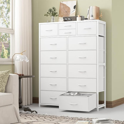 EnHomee 52.2" H White Dresser for Bedroom, Vertical Storage Tower, Anti-Tip | - Image 2