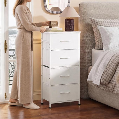 WLIVE Small Dresser Nightstand for Bedroom, 4 Drawers, Space-saving tower - Image 2