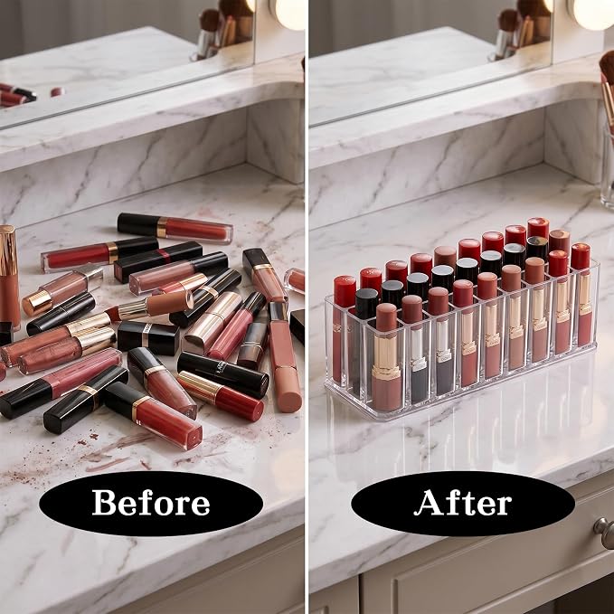 Lipstick Organizer 27 Slots Acrylic Lip Gloss Holder - Image 3
