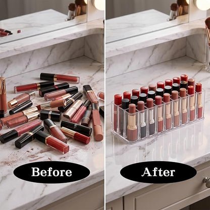 Lipstick Organizer 27 Slots Acrylic Lip Gloss Holder - Image 3
