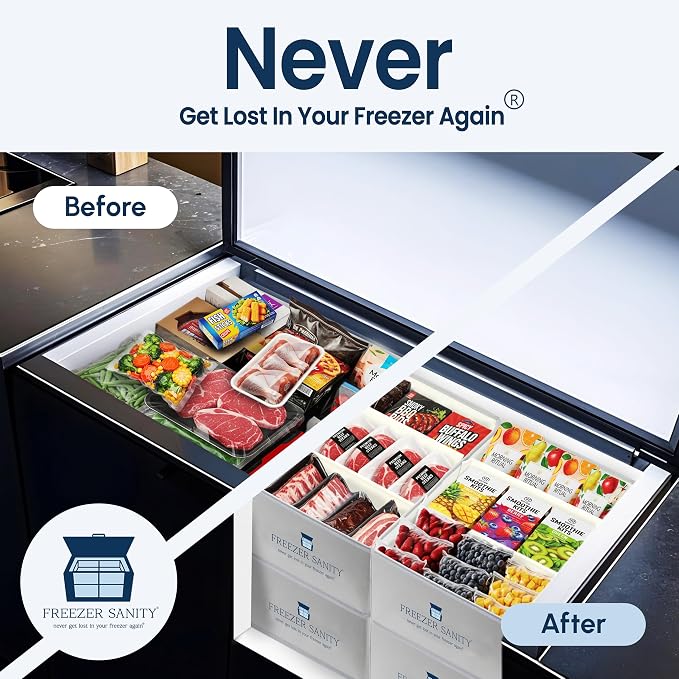 The Original Chest Freezer Organizer Bins, Stackable Storage Organizers - Image 3
