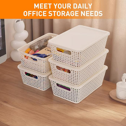 Plastic Storage Baskets With Lid, Storage Bins - Image 4
