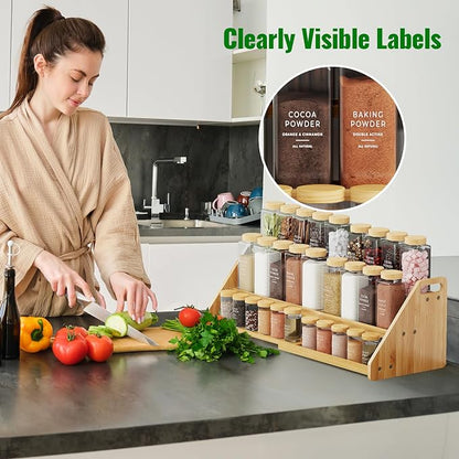 NiHome Cabinet & Countertop Expandable 3-Tier Bamboo Spice Rack - Image 6