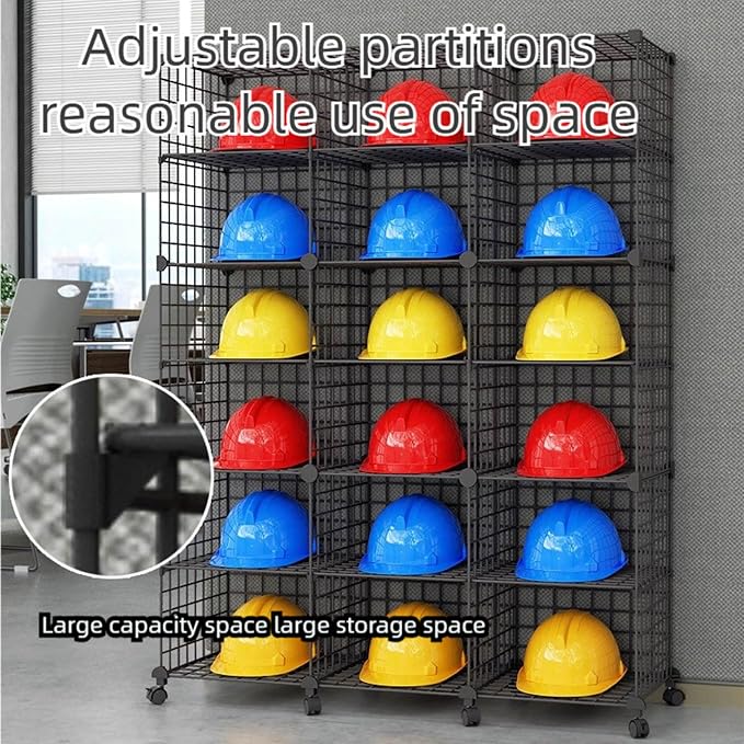 Stackable Safety Helmet Storage Boxes, Large Adjustable Hard Hat Placement - Image 8