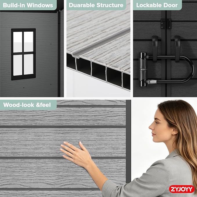 ZYJOYY Outdoor Storage Shed 6x4.4 FT - Image 7