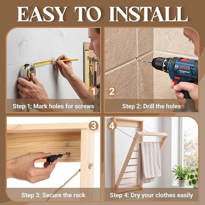 Novabright 1 Pcs Wall Mounted Drying Rack - Image 3