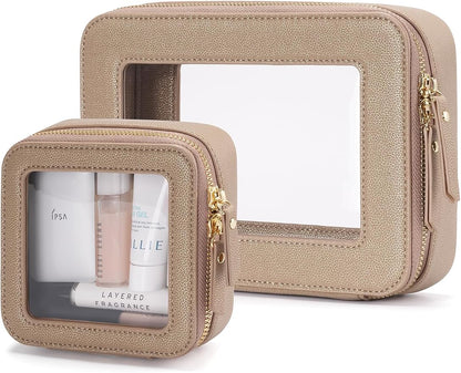 Popvibe Clear Makeup Bag Travel Cosmetic Case Transparent Toiletry Bag by POPVIBE