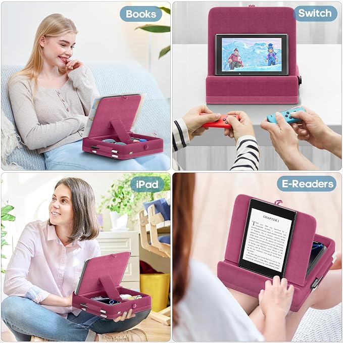 KDD Tablet Pillow Stand with Storage, Foldable iPad Holder - Image 7