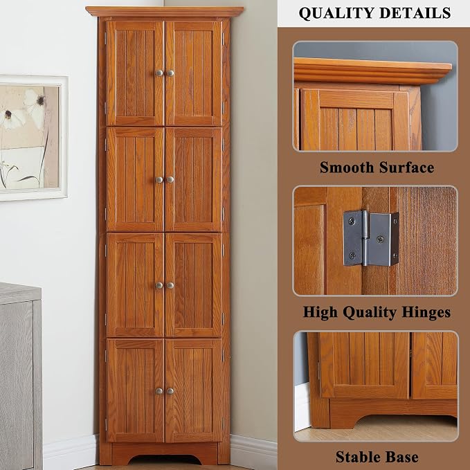 72" H Farmhouse Corner Storage Cabinet - Image 3