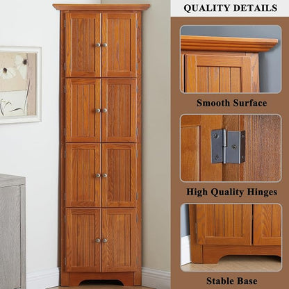 72" H Farmhouse Corner Storage Cabinet - Image 3
