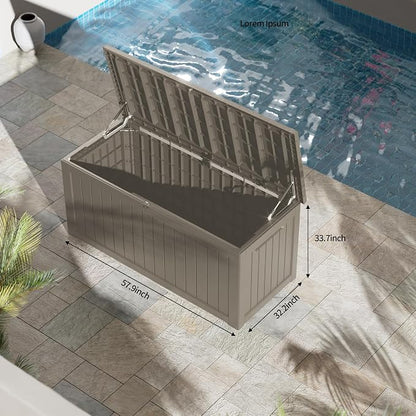 270 Gallon Resin Deck Box, Waterproof Outdoor Storage Box - Image 3