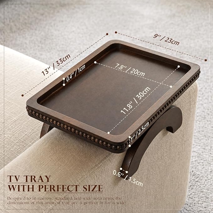 EOSAHR Pine Wood Couch Tray - Image 2