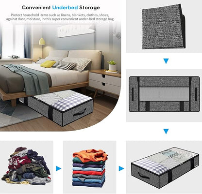Onlyeasy 4 Pack Under Bed Clothes Storage Bags Organizer - Image 3