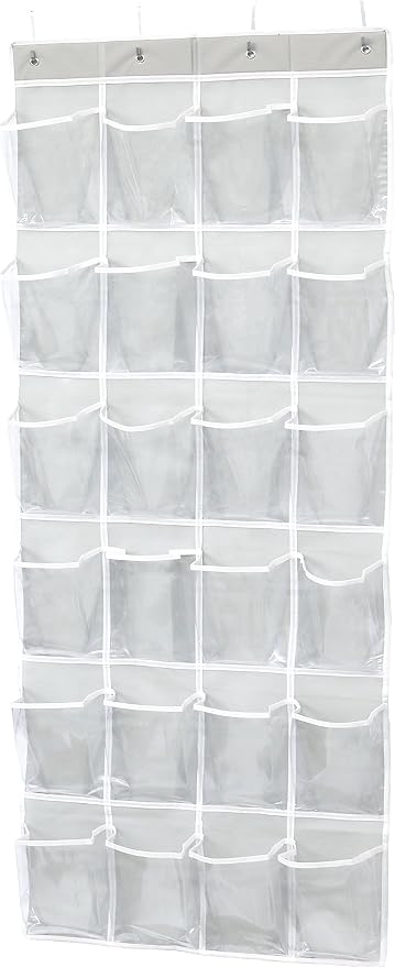 Simple Houseware 24 Pockets Large Clear Pockets Over The Door Hanging Shoe by SimpleHouseware