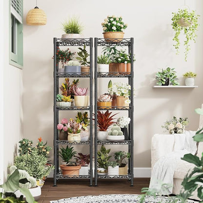 5 Tier Metal Shelving Unit Wire Shelves Storage Rack:Adjustable Storage Shelves - Image 8