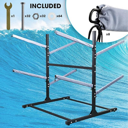 Adjustable Kayak Storage Rack, Freestanding Sup Storage Stand, Weatherproof - Image 6