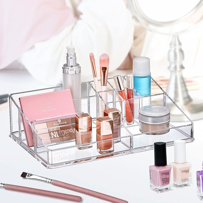 Amazing Abby - Tiffany - Acrylic Cosmetic Organizer, Transparent Plastic Makeup - Image 2
