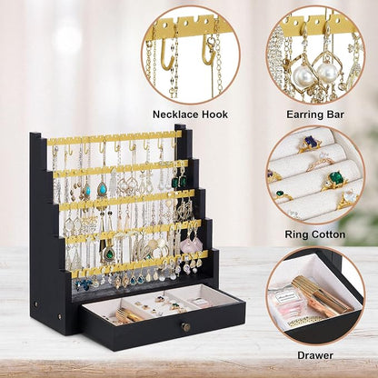 Pinzoveco Earring Organizer, 5 Layer Earring Holder Organizer - Image 6