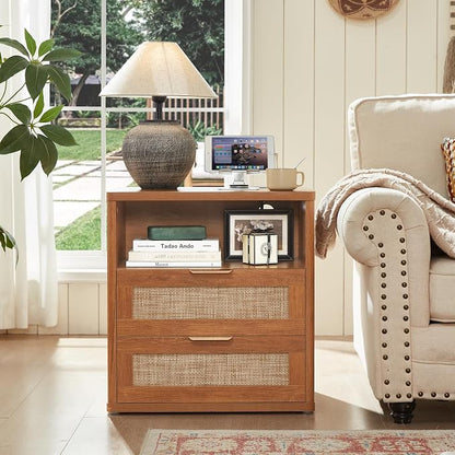 LEYAOYAO Rattan Nightstands Set of 2 - Image 4