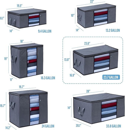 VENO 3 Pack Extra Large Clothes Storage Bag Organizer - Image 6