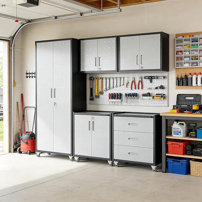 Garage Cabinet System | Heavy Duty Steel All-in-One Modular Garage Cabinet Set - Image 9