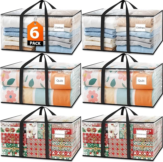 Fab totes Moving Bags Extra Heavy Duty Oversized Clear Storage Bags by Fabtotes