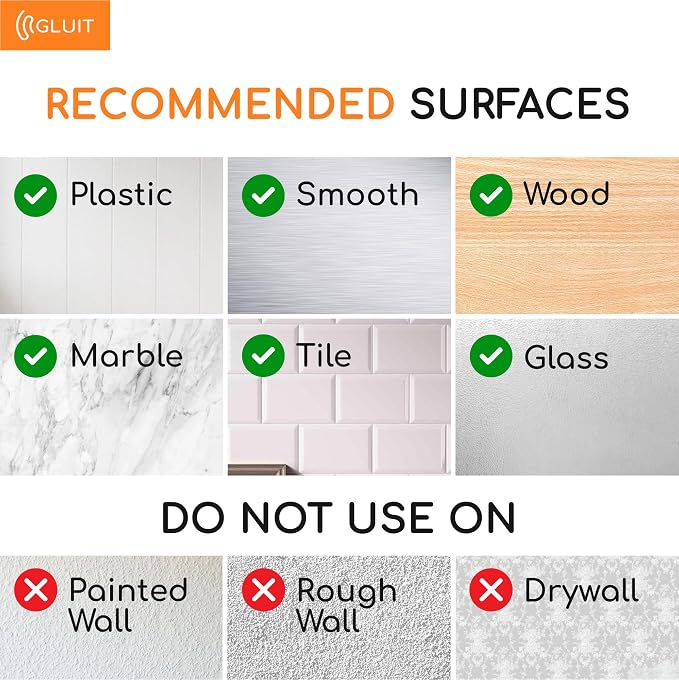 GLUIT Adhesive Wall Hooks for Hanging Heavy Duty 22 lbs Hooks for Walls No - Image 3