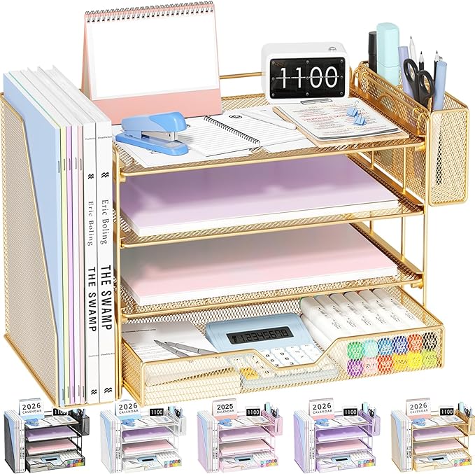 OPNICE Desk Organizer, 4-Tier Desktop File Organizer by OPNICE