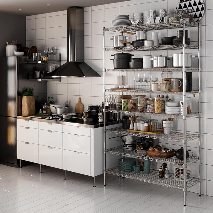 18" Deep x 48" Wide x 86" Height Wire Shelving Kit | 8-Tier | NSF Commercial - Image 6