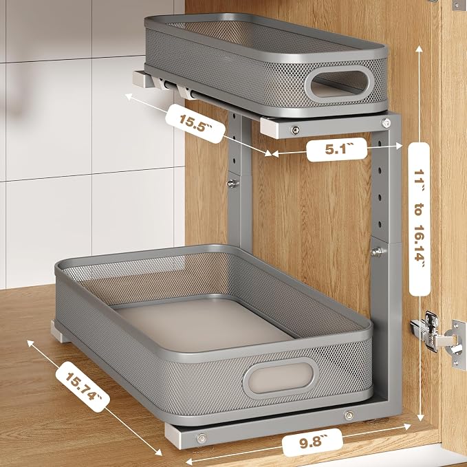 1 Pack 15.7IN-Depth Under Sink Organizer - Image 2