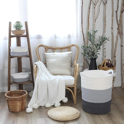 Sea Team Large Size Cotton Rope Woven Storage Basket - Image 3