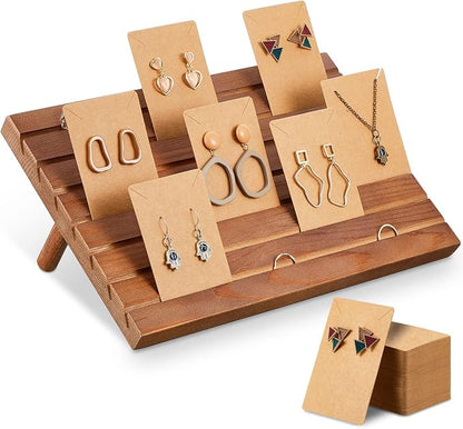 Blulu 31 Pack Wooden Earring Display Stand 7 Slots jewelry Display Holder by Blulu