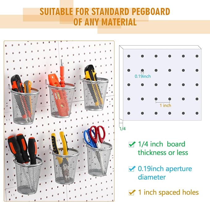 Spakon 6 Sets Pegboard Cups - Image 5