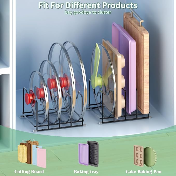 Pot Lid Organizer Rack, 1.6in Wide Cutting Board Organizer - Image 5