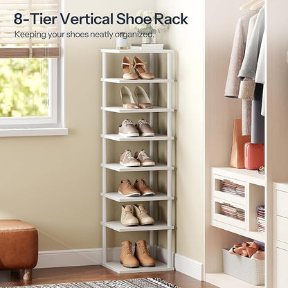 HOOBRO Vertical Shoe Rack, 8-Tier Narrow Shoe Shelf, Shoe Storage Organizer - Image 3