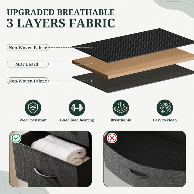 4 Drawers Dresser for Bedroom Fabric Storage Tower - Image 6