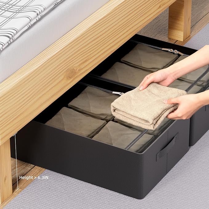 CYhom Under Bed Storage Bins Frame Storage Box Oxford Fabric Sturdy Underbed - Image 2