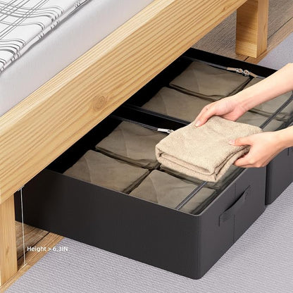 CYhom Under Bed Storage Bins Frame Storage Box Oxford Fabric Sturdy Underbed - Image 2
