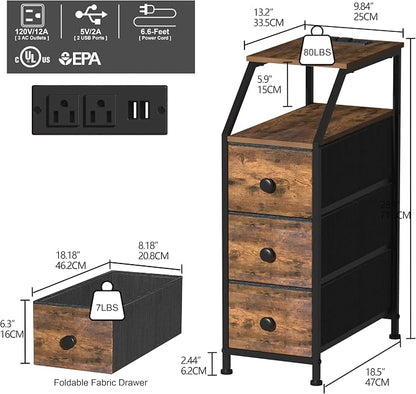 Tohomeor Narrow Dresser Tall Skinny Storage Tower Vertical Slim Chest of Drawers - Image 3