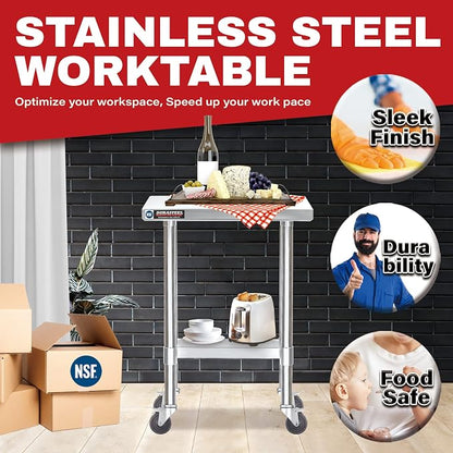 DuraSteel 24x12 NSF Stainless Steel Cart - Image 2