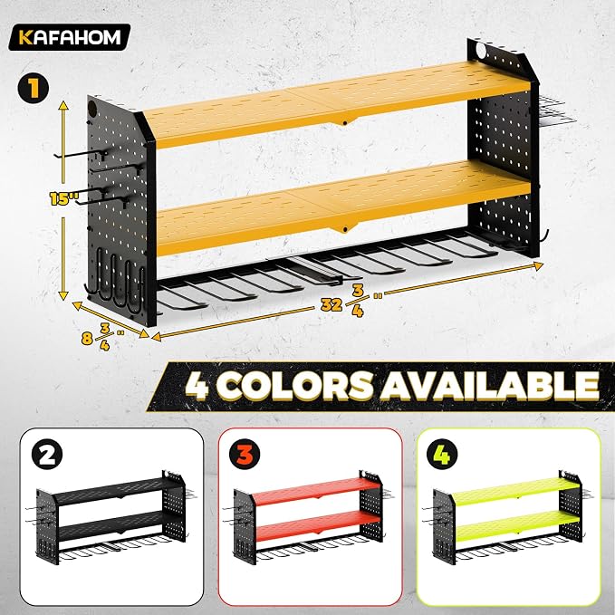 KAFAHOM Power Tool Organizer，Large 8 Drill Holder Wall Mount ，Heavy Duty Metal - Image 6